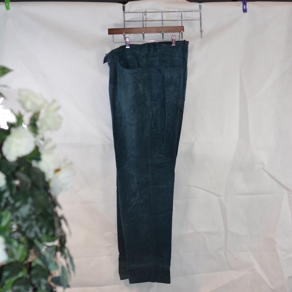 Blue Soft Shammy Suede Leather Pants High Waist SZ 16 Rogue NWOT - Picture 5 of 10